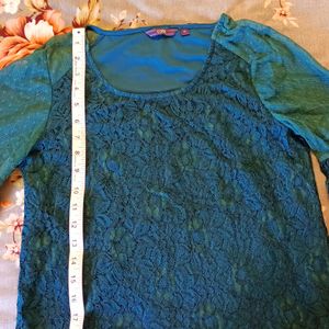 Lovely Dark Green Net Top With Lining