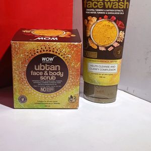 Combo Of Wow Ubtan Face Wash And Body Scrub