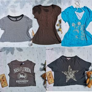 5.combo H&m/forever/Printerest Tops