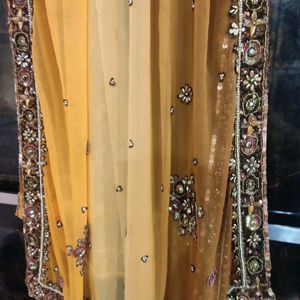 Gorgeous Wooden Coloured Suit With Heavy Dupatta A