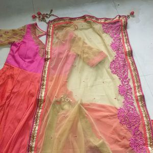 Full Gher Anarkali Gawn With Dupatta