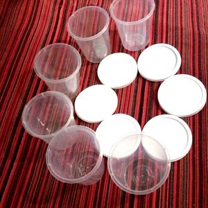 6 Nos Plastic Glasses With Lid