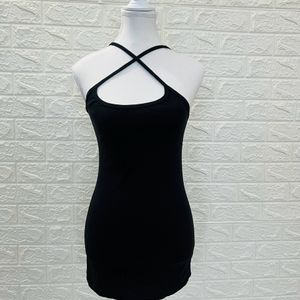 Black Solid Bodycon Dress