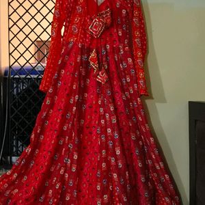 An Anarkali Kurta Attached With A Dupatta