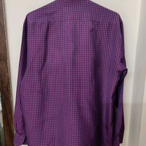 Purple Coloured Check Type Semi Formal Shirt