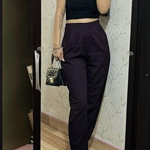 Purple Straight Formal Pant