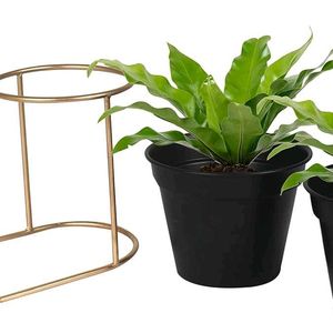 New Metal Hard Pot 2 Pc With Stand Brass