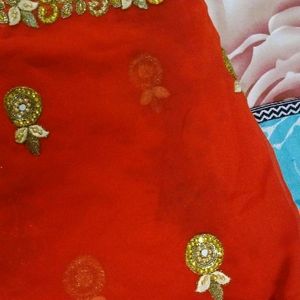 Raksha Bandhan OFFER🫴 Kundan Embroidery Saree