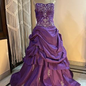 Purple Heavy Embellished Gown