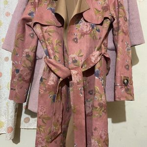 Floral Trench Coat For Women