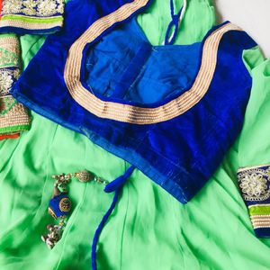 Perrot Green Lhenaga Choli