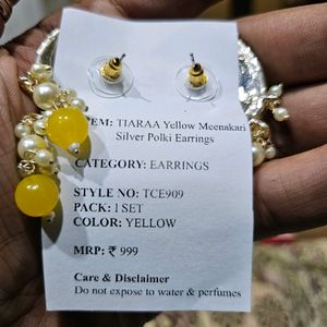 Tiaraa Floral Mandala Yellow Earrings