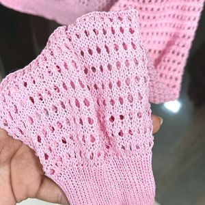 Baby Pastel Pink Crochet Bulero