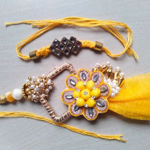 Jaipuri Design Rakhi For Bhaiya And Bhabhi