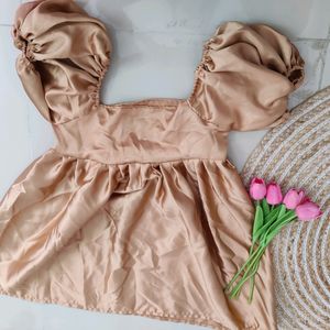 Cute Satin Top/Short Dress