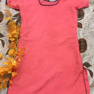 Pink Kurti With Blue Patiyala