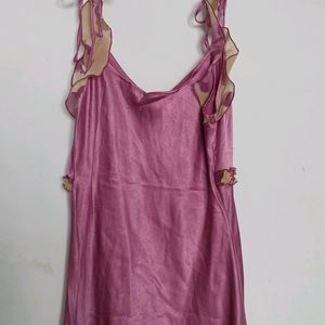 Satin Silk 2pc Lavender Nightgown With Robe