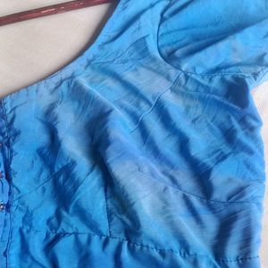 Shaded Blue Crepe Blouse