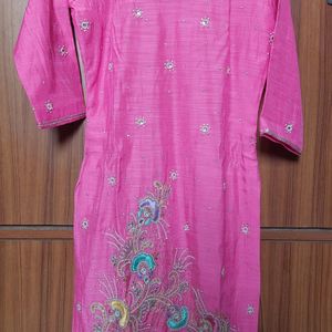 PATIALA HOUSE CHANDERI SILK SITCHED KURTA SET