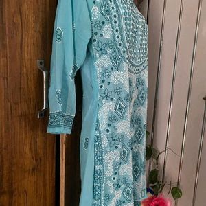 Sky Blue Chikankari Kurta