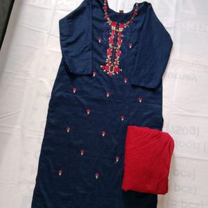 Thread Work Kurti Pant Set