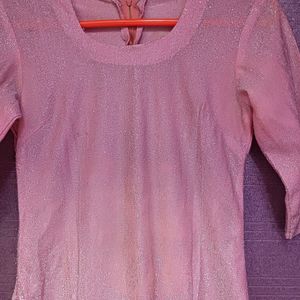 PINK GLITTER KURTI