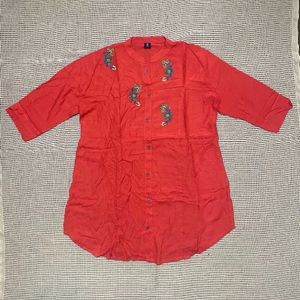 Light Red Embroidered Tunic