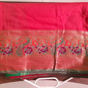 Red Cotton Saree