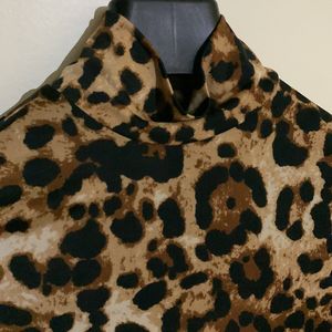 Urbanic High Neck Cheetah Print Top, New