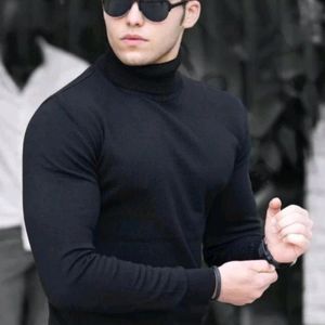 White & Black Turtle Neck Pullover