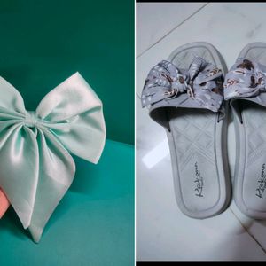 Combo of Bow Slipper and Clip