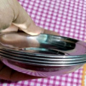 Combo Of 4 Halwa Plates (Small Steel Bowl/Plates)