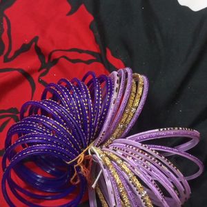 Combo Or Two Bangles Purple Coloured