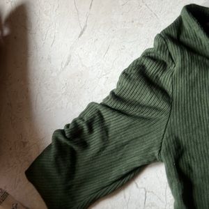 Olive Green Korean Top