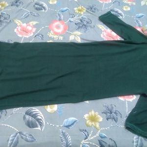 Bottle Green Color Straight Kurti