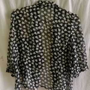 black mesh shirt top/shrug