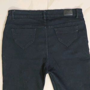 Black Ankle Length Denim Jeans