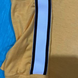 Round Neck Full Sleeves T-shirt Yellow Colour