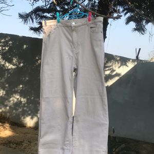 h&m wide twill trousers