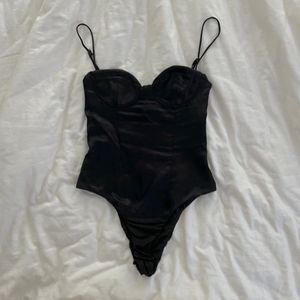 Zara Satin Corset Bodysuit