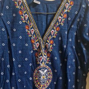 Blue Golden Kurti