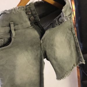 Olive Green Women Shorts