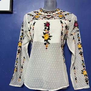 Korean Designer White Top