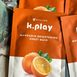 MYGLAMM K Play Mandarin BRIGHTNING Sheet mask