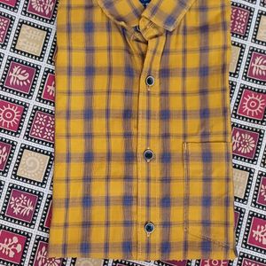 Mustard Blue Check Shirt