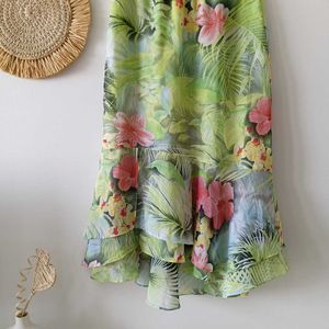 Sharon Young Tropical Print Skirt From USA