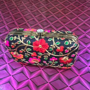 Floral Printed Fabric Clutch