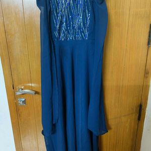 Embellished Ethnic Gown With Cold Shoulder