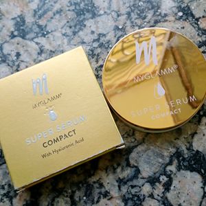 MyGlamm Super Serum Compact - 101N Cream, 9g | Infused With Hyaluronic Acid & Vitamin E | Matte Finish Compact Powder | All Skin Types