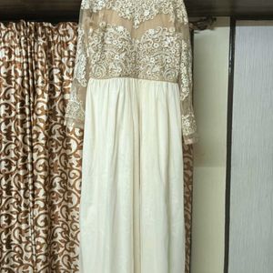 Beige & Cream Gown Set